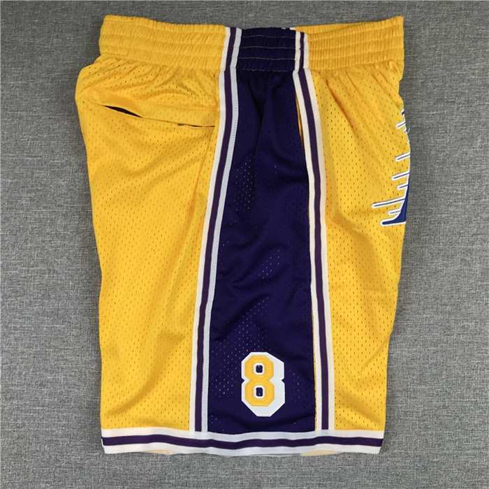 Los Angeles Lakers Just Don Yellow Basketball Shorts 03