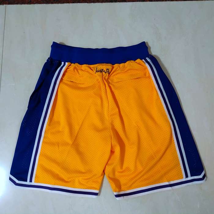 Los Angeles Lakers Just Don Yellow Basketball Shorts 04