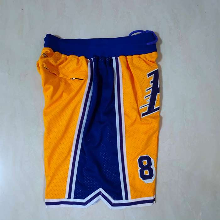 Los Angeles Lakers Just Don Yellow Basketball Shorts 04