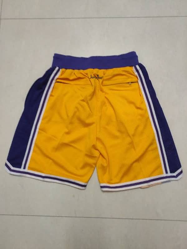 Los Angeles Lakers Just Don Yellow Basketball Shorts 05