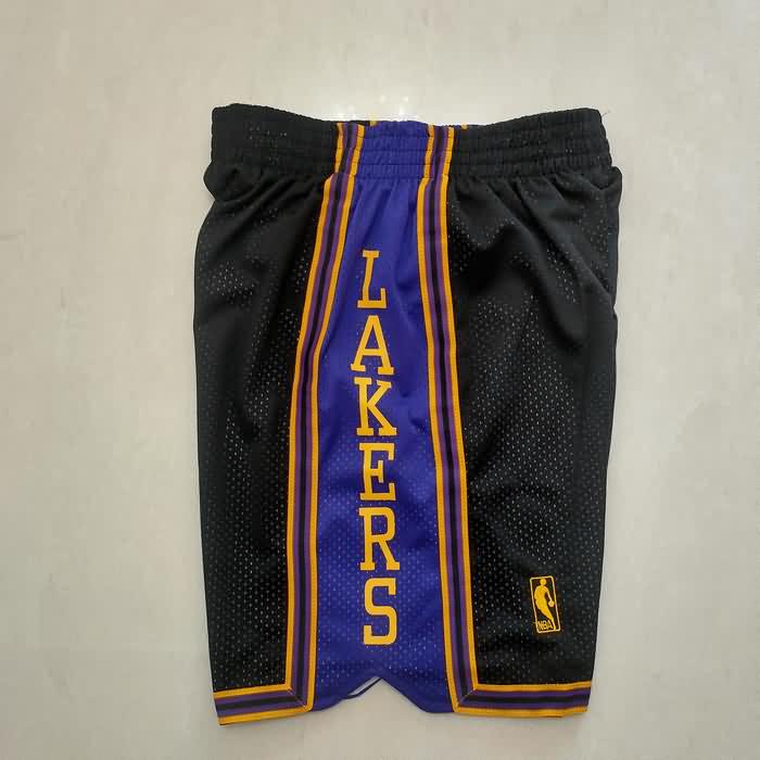 Los Angeles Lakers Black Basketball Shorts 02