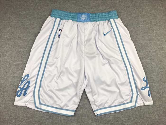 Los Angeles Lakers White City Basketball Shorts