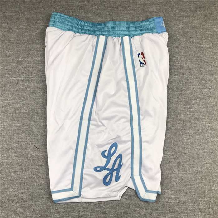 Los Angeles Lakers White City Basketball Shorts