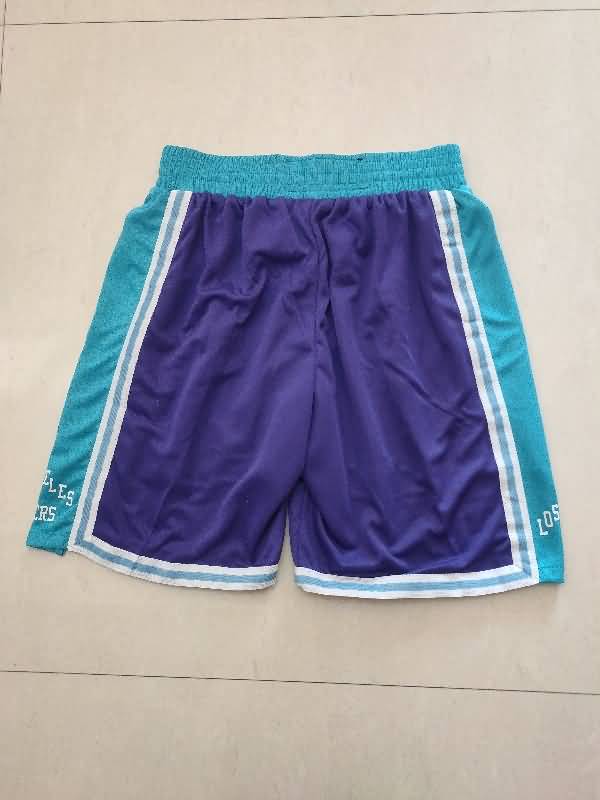 Los Angeles Lakers Purple Basketball Shorts 08