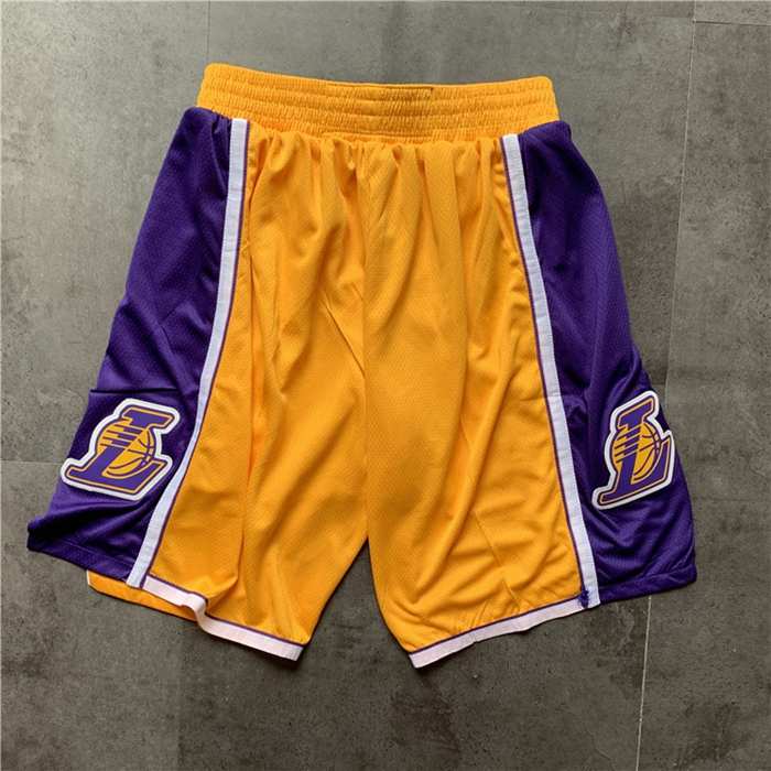 Los Angeles Lakers Yellow Basketball Shorts 02