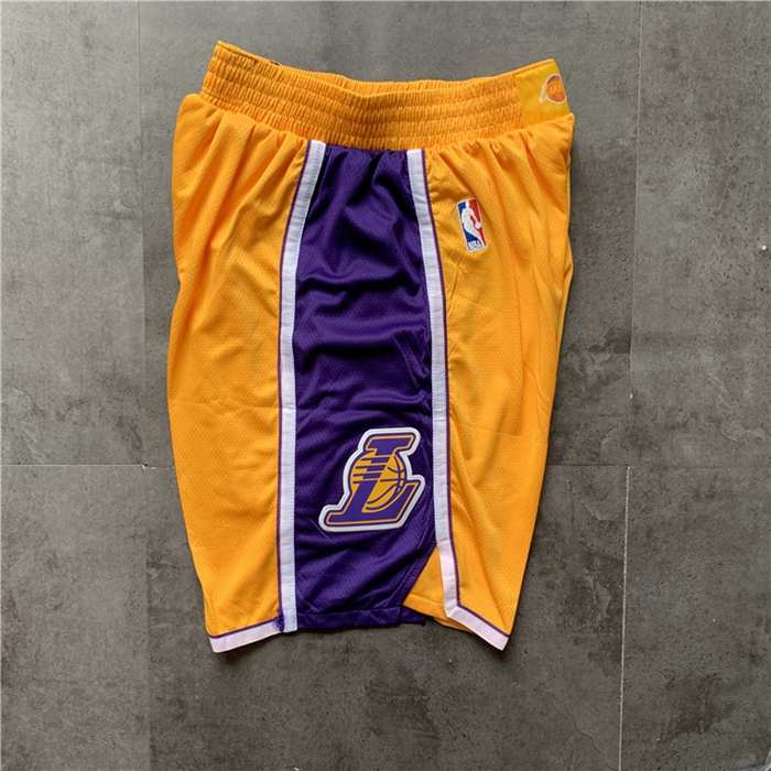 Los Angeles Lakers Yellow Basketball Shorts 02