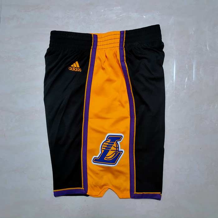 Los Angeles Lakers Black Classics Basketball Shorts 02