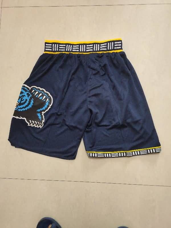 Memphis Grizzlies Dark Blue Basketball Shorts 02