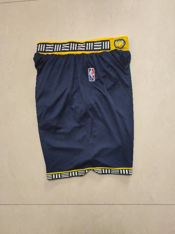 Memphis Grizzlies Dark Blue Basketball Shorts 02