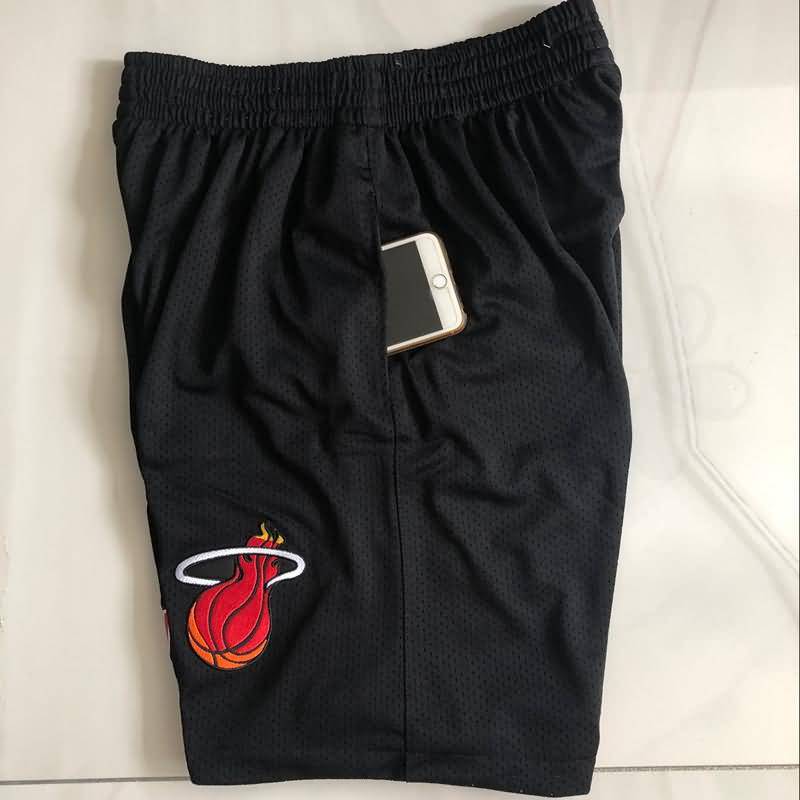 Miami Heat Mitchell&Ness Black Basketball Shorts 02