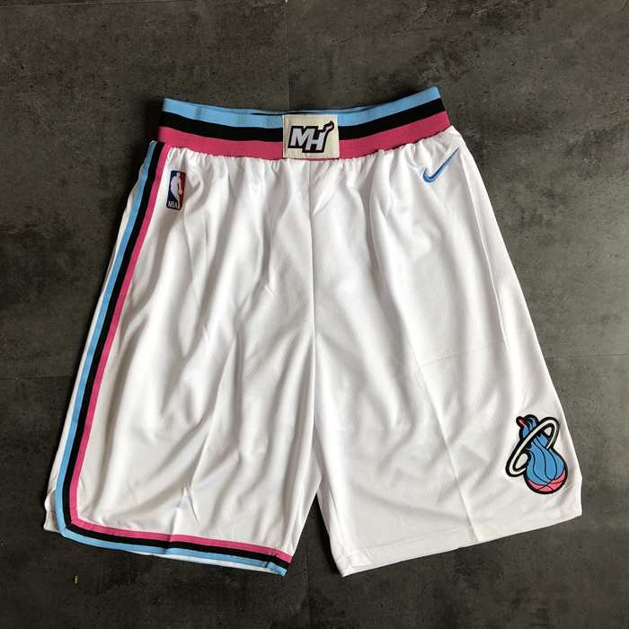 Miami Heat White City Basketball Shorts