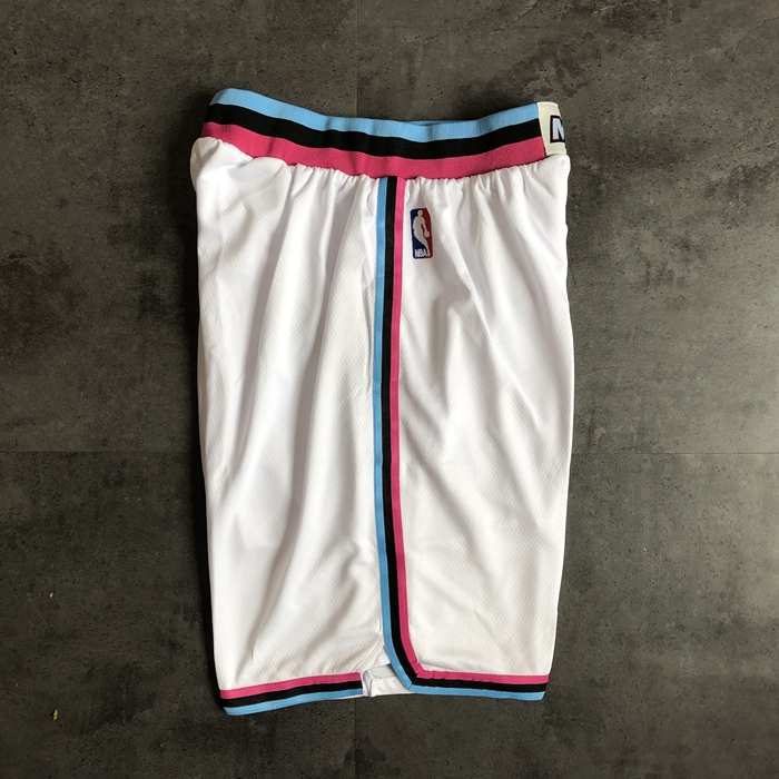 Miami Heat White City Basketball Shorts