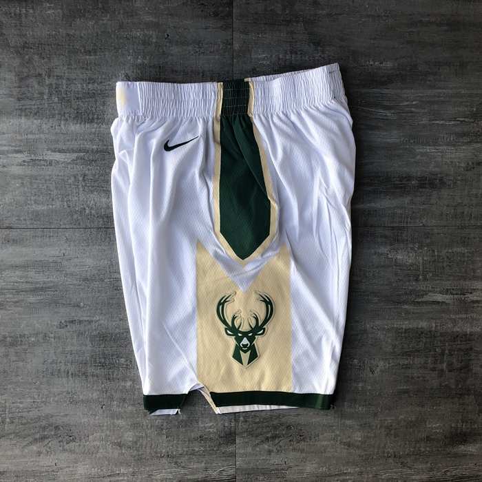 Milwaukee Bucks White Basketball Shorts