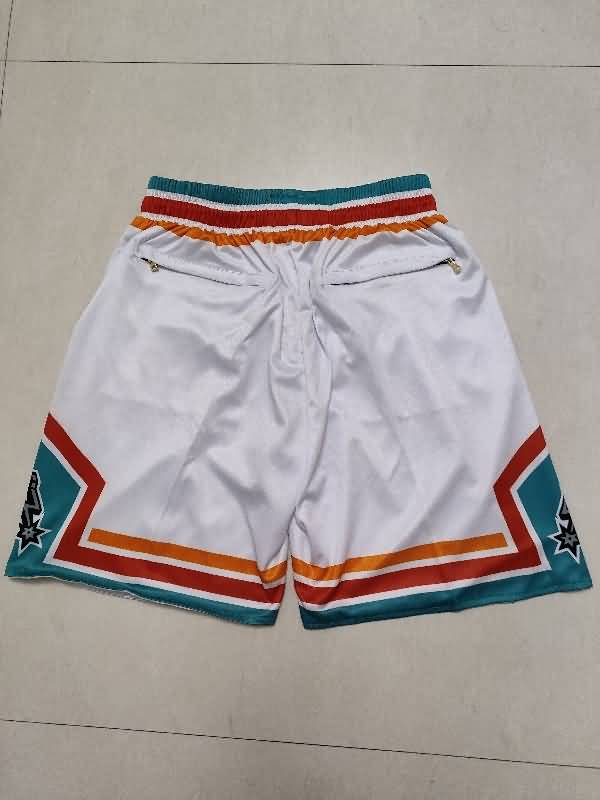 San Antonio Spurs Just Don White Basketball Shorts 02