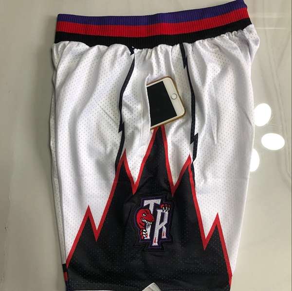 Toronto Raptors Mitchell&Ness White Basketball Shorts 02