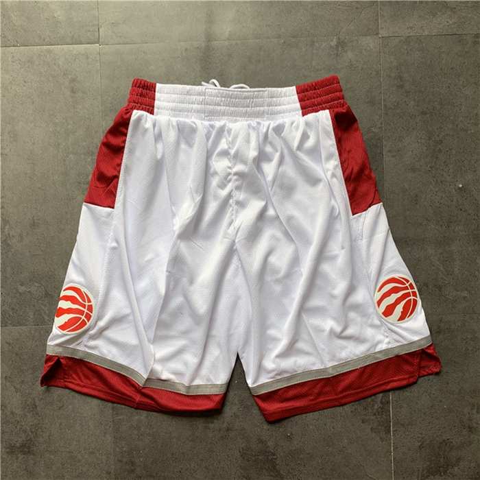 Toronto Raptors White Basketball Shorts 02