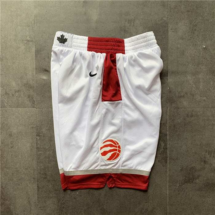 Toronto Raptors White Basketball Shorts 02