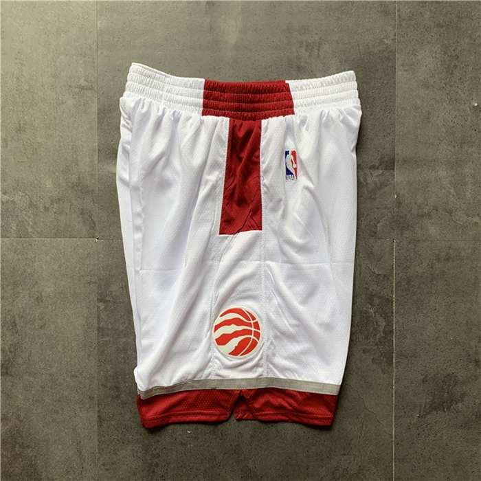 Toronto Raptors White Basketball Shorts 02