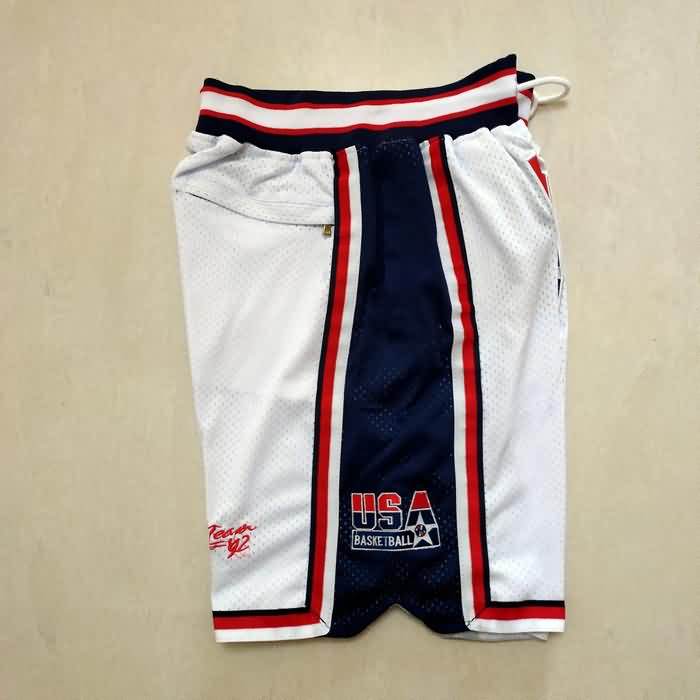 USA Just Don White Basketball Shorts