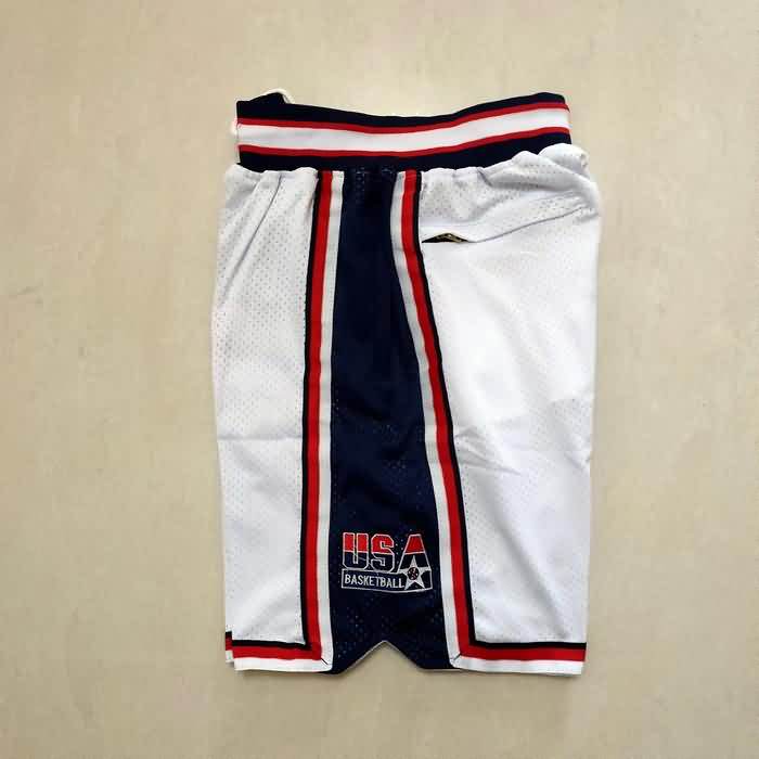 USA Just Don White Basketball Shorts