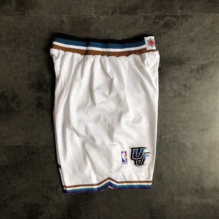 Utah Jazz White Classics Basketball Shorts