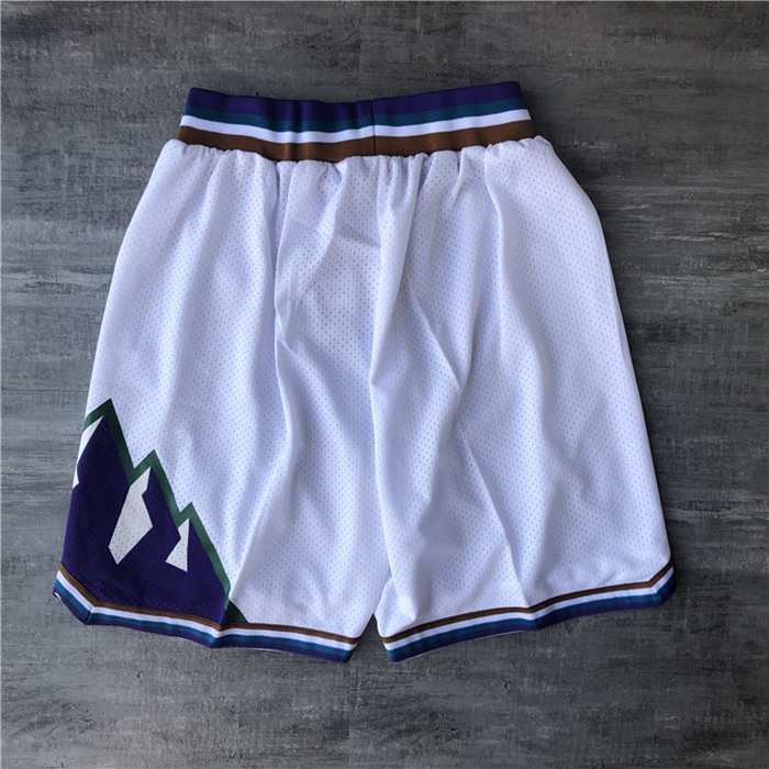 Utah Jazz White Classics Basketball Shorts 02