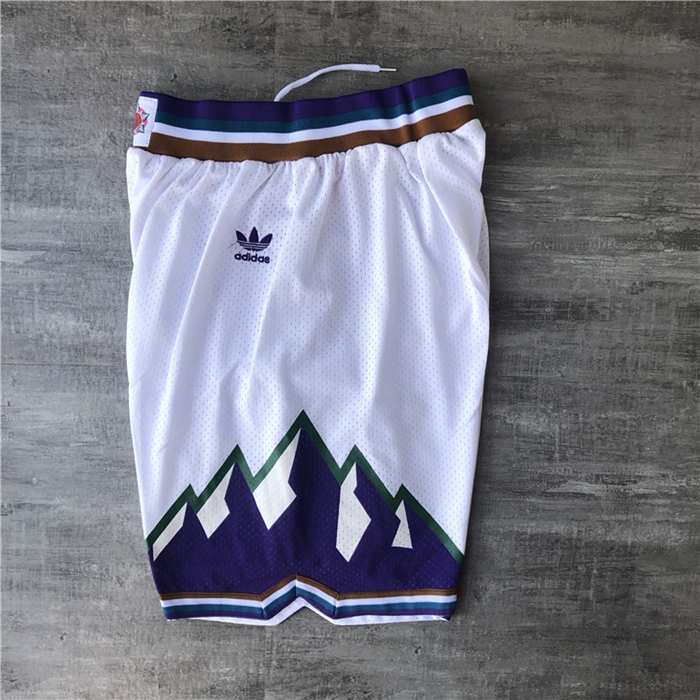 Utah Jazz White Classics Basketball Shorts 02