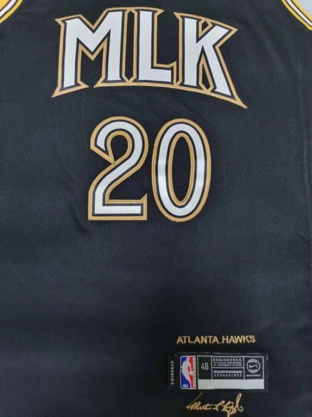 20/21 Atlanta Hawks COLLINS #20 Black City Basketball Jersey (Stitched)