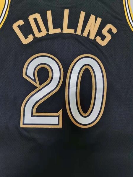 20/21 Atlanta Hawks COLLINS #20 Black City Basketball Jersey (Stitched)