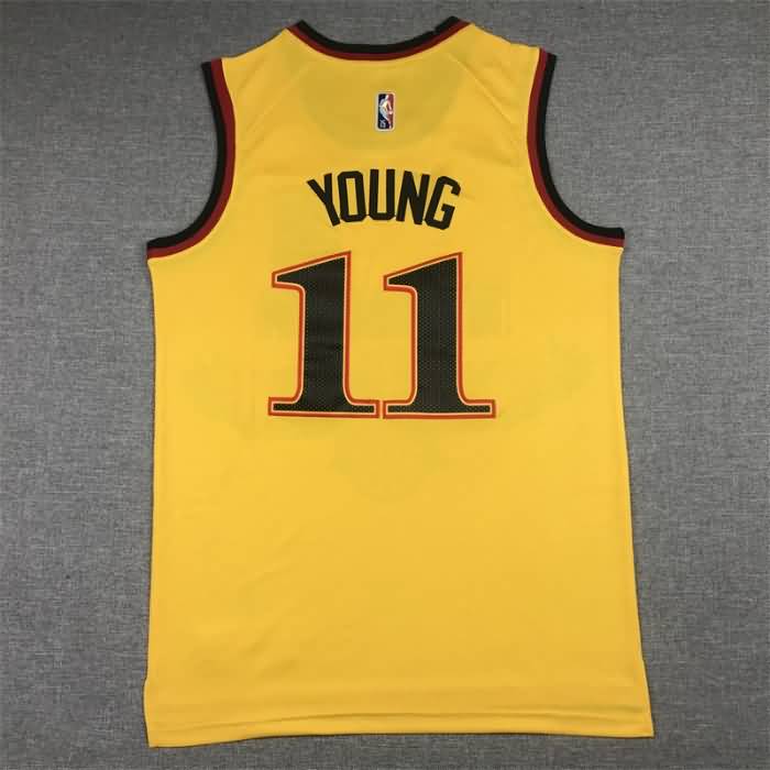 21/22 Atlanta Hawks YOUNG #11 Yellow City Basketball Jersey (Stitched)