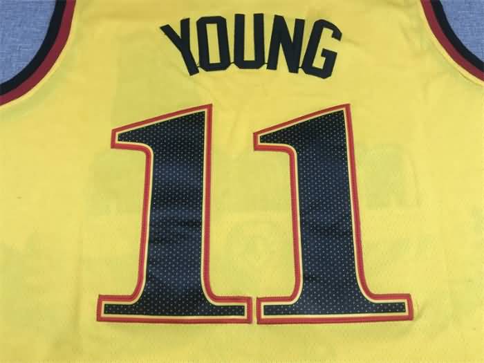 21/22 Atlanta Hawks YOUNG #11 Yellow City Basketball Jersey (Stitched)