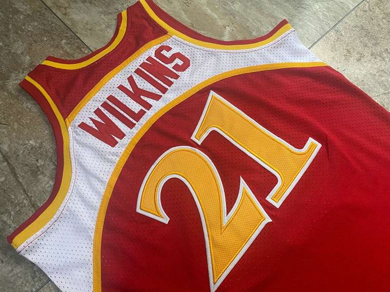 1986/87 Atlanta Hawks WILKINS #21 Red Classics Basketball Jersey (Closely Stitched)