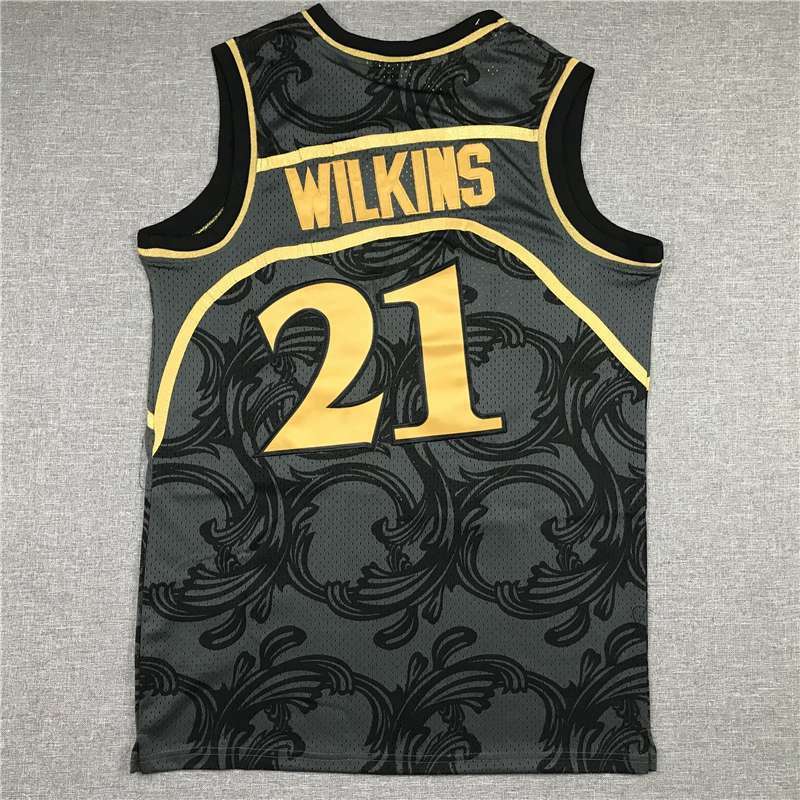 1986/87 Atlanta Hawks WILKINS #21 Black Classics Basketball Jersey (Stitched)