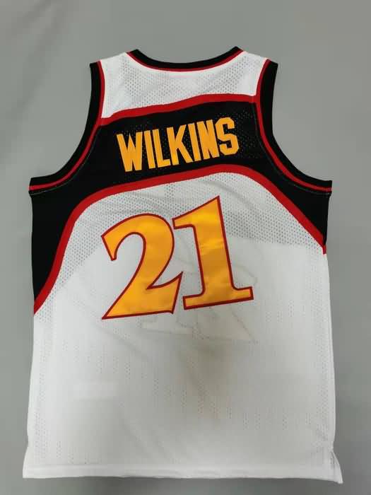 1986/87 Atlanta Hawks WILKINS #21 White Classics Basketball Jersey (Stitched)