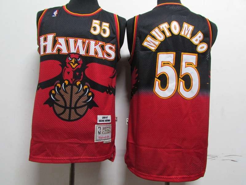 1996/97 Atlanta Hawks MUTOMBO #55 Black Red Classics Jersey (Stitched)