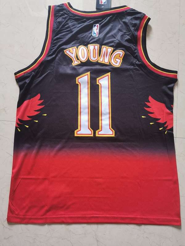 Atlanta Hawks YOUNG #11 Black Red Classics Basketball Jersey (Stitched)