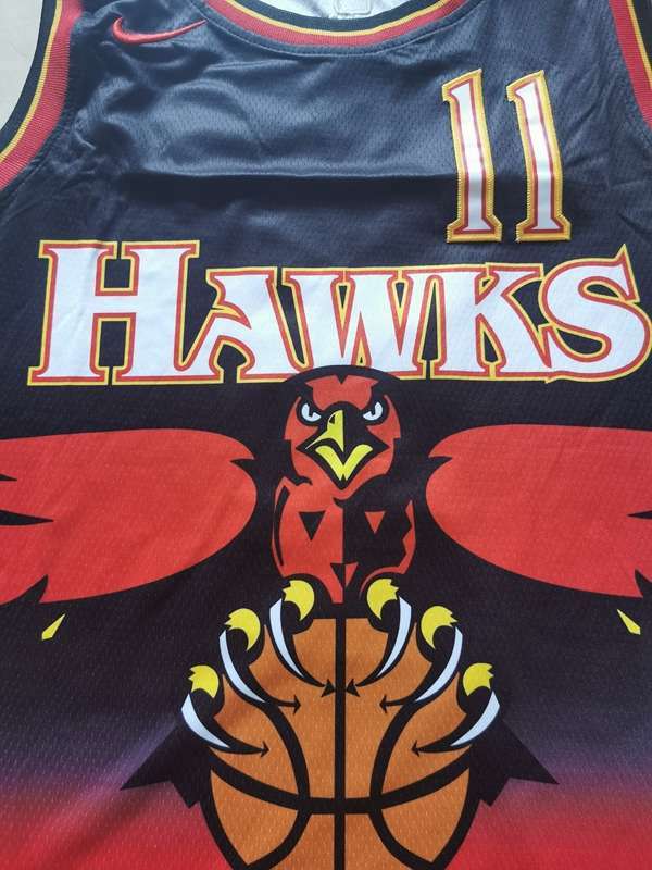 Atlanta Hawks YOUNG #11 Black Red Classics Basketball Jersey (Stitched)