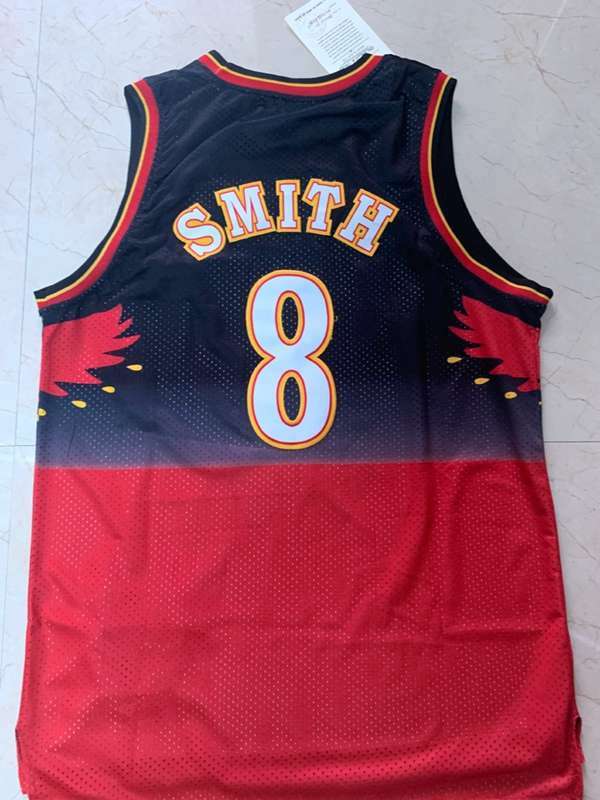 Atlanta Hawks SMITH #8 Black Red Classics Basketball Jersey (Stitched)