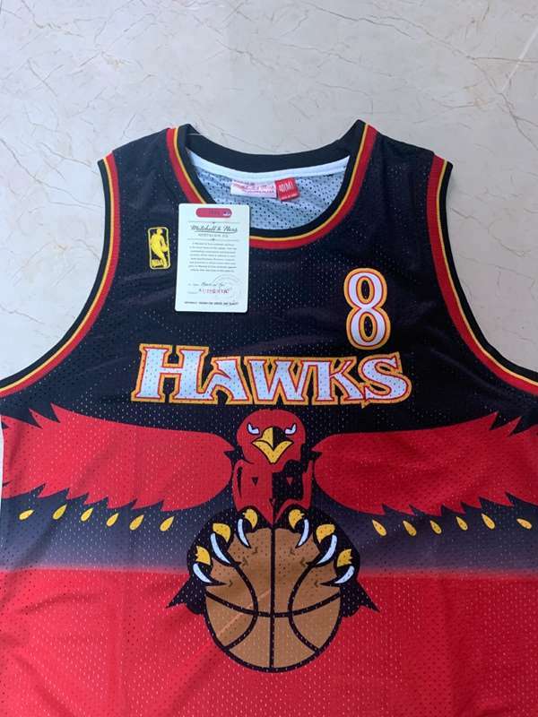 Atlanta Hawks SMITH #8 Black Red Classics Basketball Jersey (Stitched)