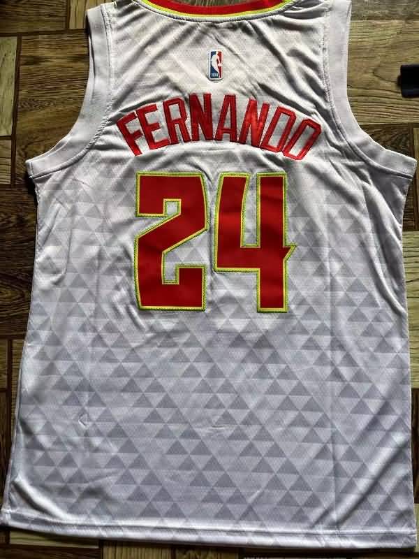 Atlanta Hawks FERNANDO #24 White Basketball Jersey (Stitched)