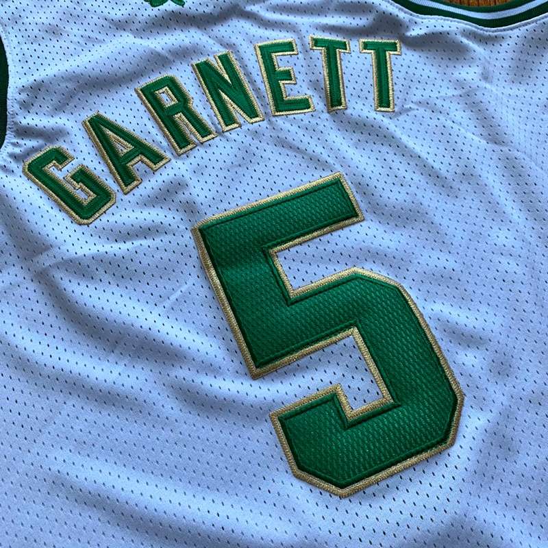 2007/08 Boston Celtics GARNETT #5 White Classics Champion Basketball Jersey (Closely Stitched)