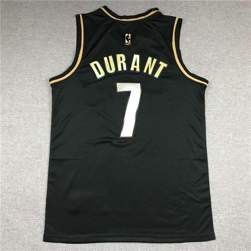 20/21 Brooklyn Nets DURANT #7 Black Gold Basketball Jersey (Stitched)