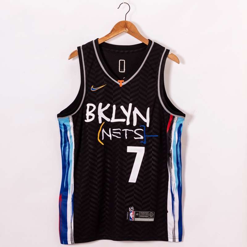 20/21 Brooklyn Nets DURANT #7 Black City Basketball Jersey (Stitched)