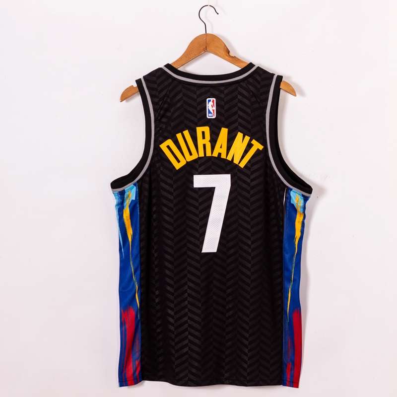 20/21 Brooklyn Nets DURANT #7 Black City Basketball Jersey (Stitched)