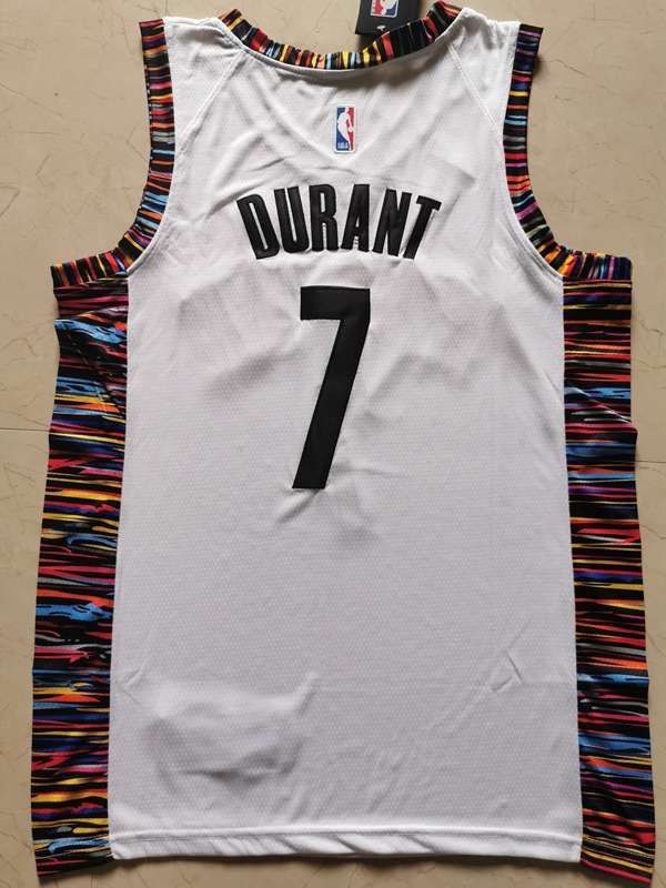 2020 Brooklyn Nets DURANT #7 White City Basketball Jersey 02 (Stitched)