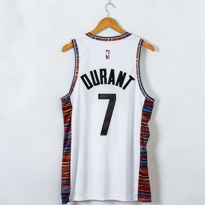 2020 Brooklyn Nets DURANT #7 White City Basketball Jersey 03 (Stitched)