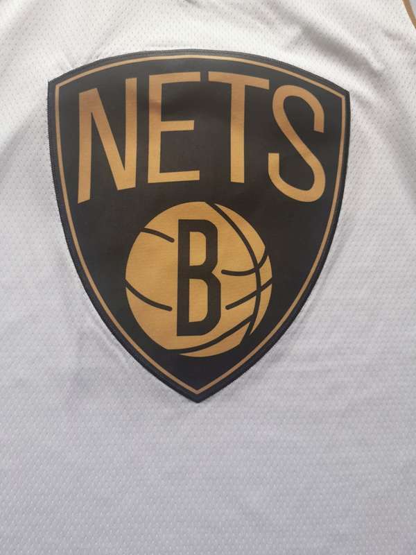 2020 Brooklyn Nets IRVING #11 White Gold Basketball Jersey (Stitched)