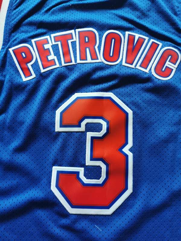 Brooklyn Nets PETROVIC #3 Blue Classics Basketball Jersey (Stitched)