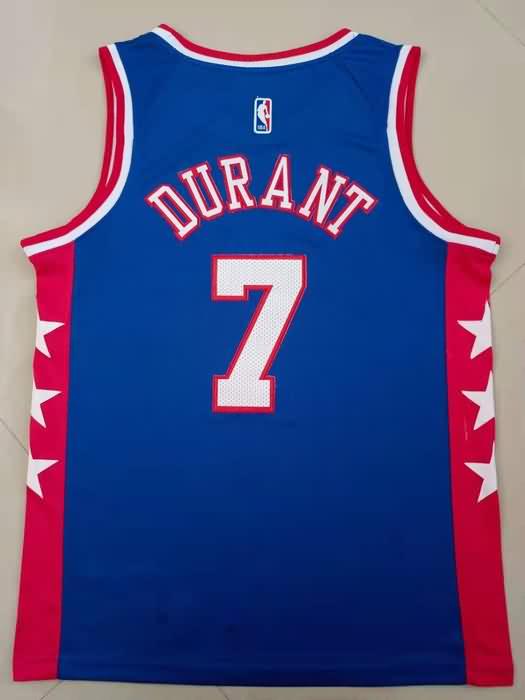 Brooklyn Nets DURANT #7 Blue Basketball Jersey (Stitched)