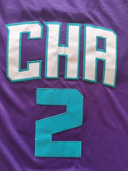 20/21 Charlotte Hornets BALL #2 Purple AJ Basketball Jersey (Stitched)